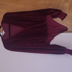 Flying Tomato Velvet Burgundy Bodysuit